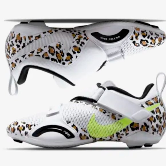 Sz 6.5,7,7.5 Women Nike SuperRep Cycle White Leopard Cycling Shoes CJ0775-177 - Picture 3 of 13